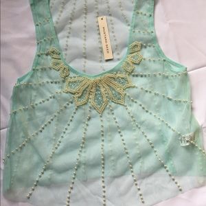 30% OFF ANY 2 ITEMS - Sheer Pearl Beaded Top, L